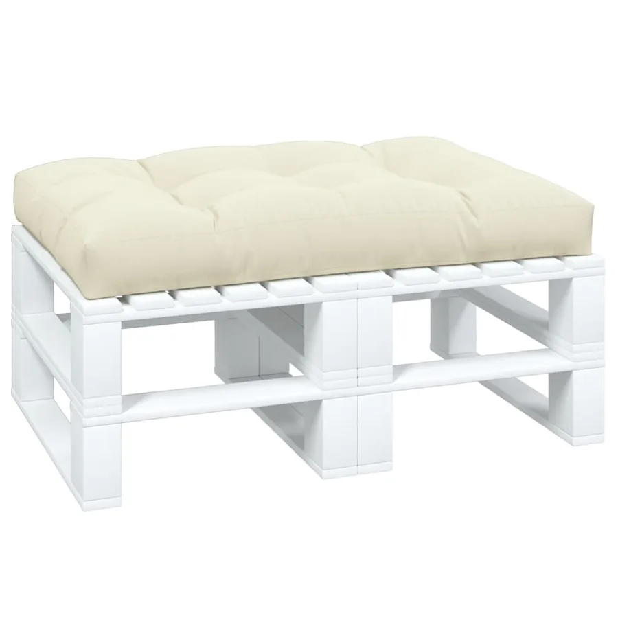 Coussin de palette crème 120x80x12 cm tissu - 3