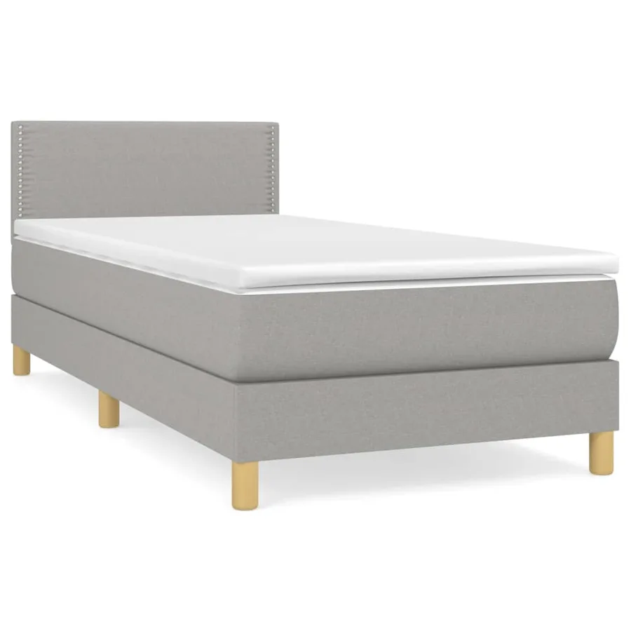 Sommier à lattes de lit et matelas Gris clair 90x190 cm Tissu - 2