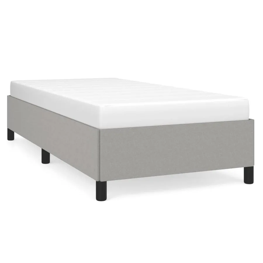 Cadre de lit sans matelas gris clair 90x200 cm tissu - 2