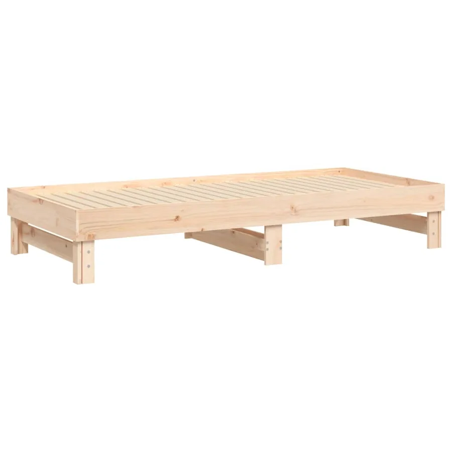 Lit coulissant sans matelas 2x(90x200) cm Bois de pin massif - 8