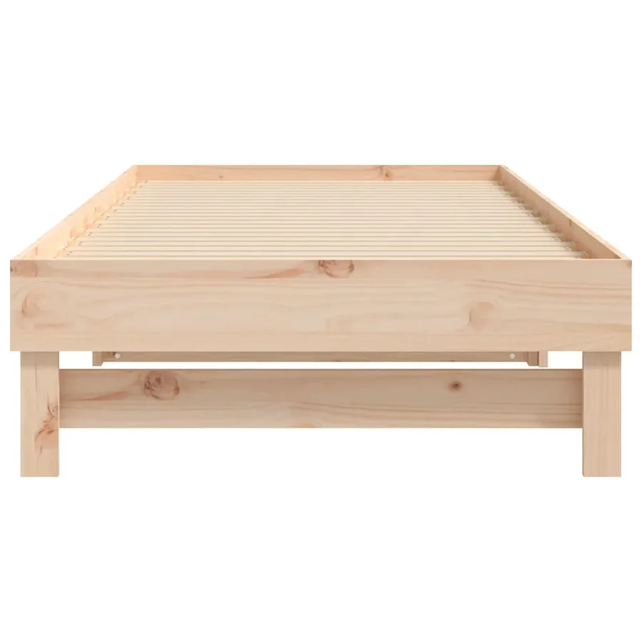 Lit coulissant sans matelas 2x(90x200) cm Bois de pin massif - 9