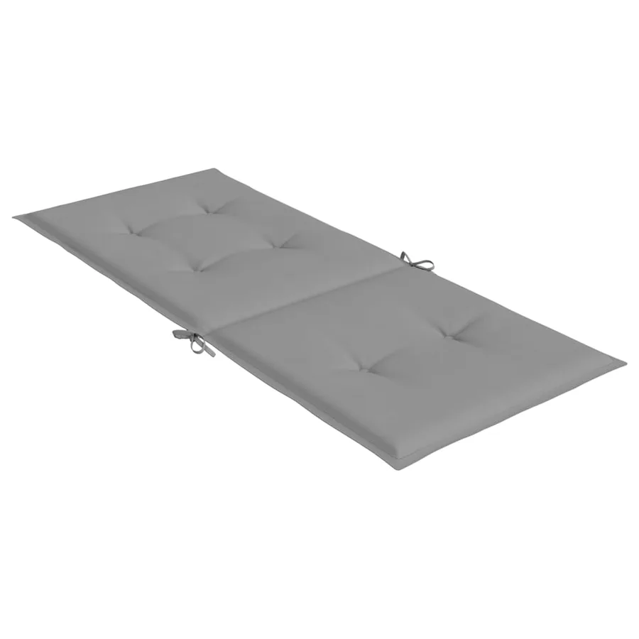 Coussins de chaise de jardin à dossier haut lot de 2 gris tissu - 6