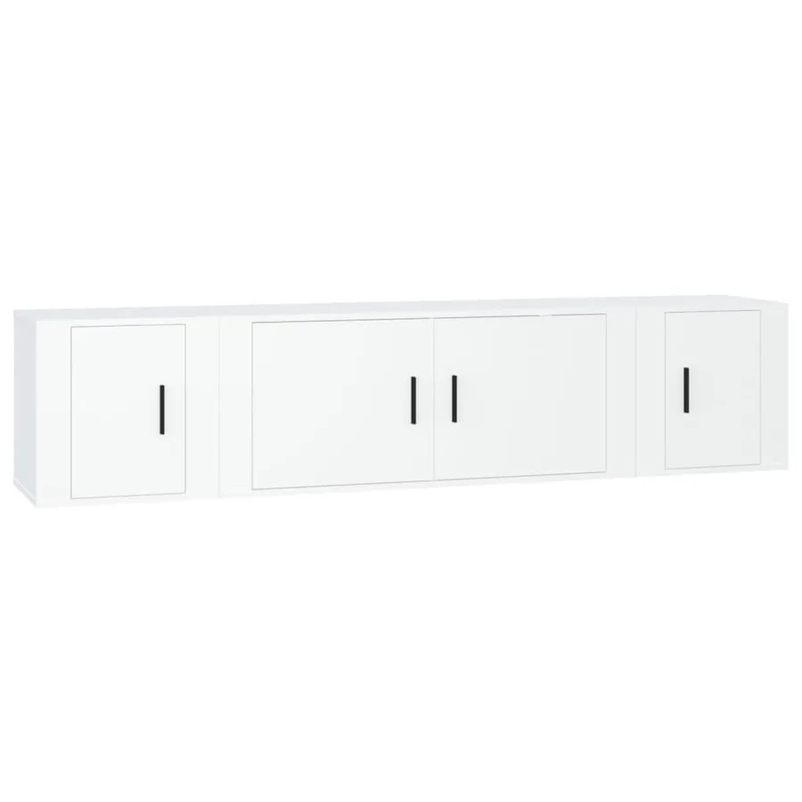Ensemble de meubles TV 3 pcs Blanc Bois d'ingénierie - 2