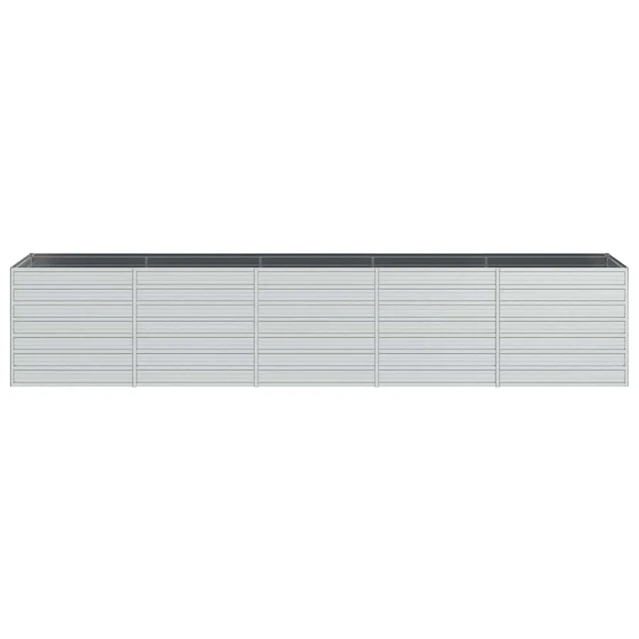 Lit surélevé de jardin 400x80x77 cm Acier galvanisé Argenté - 4