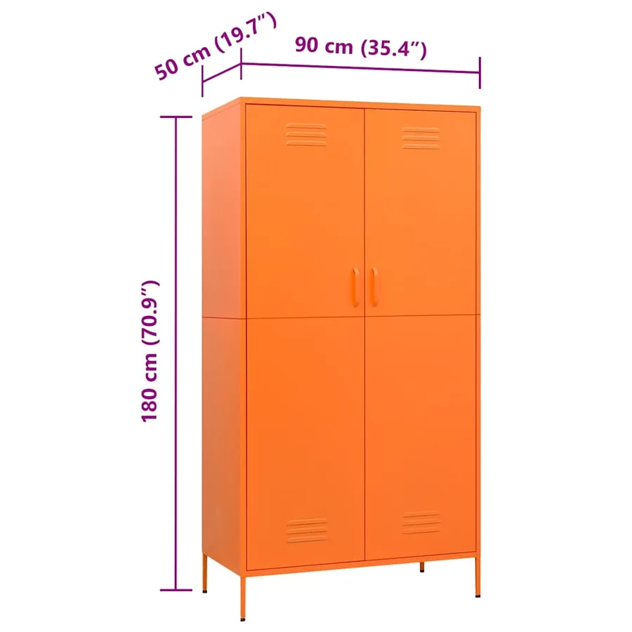 Garde-robe Orange 90x50x180 cm Acier - 10