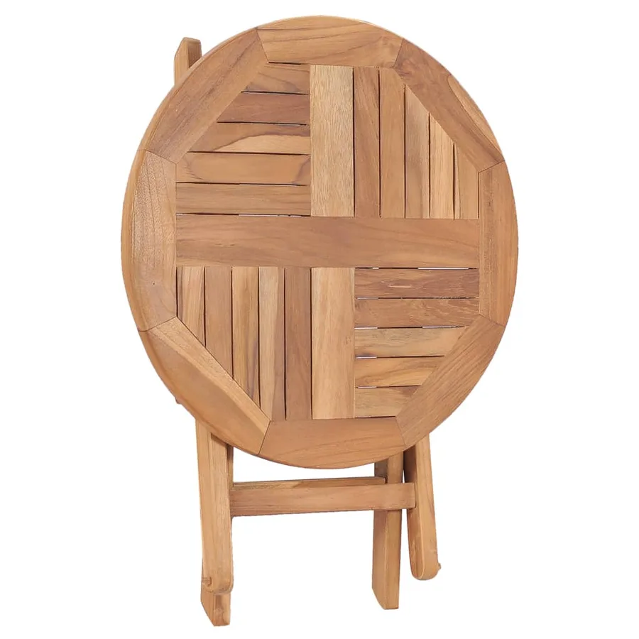 Table pliable de jardin 45 cm Bois de teck solide - 4