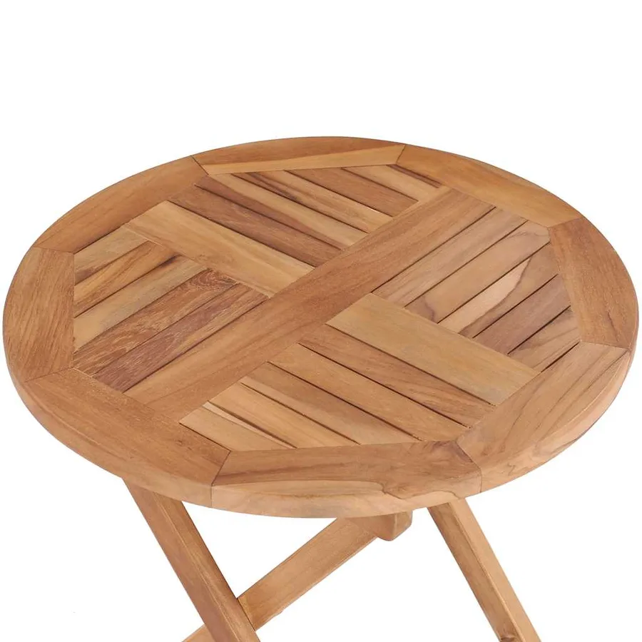 Table pliable de jardin 45 cm Bois de teck solide - 5