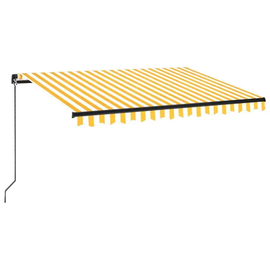 Auvent manuel rétractable 350x250 cm Jaune et blanc - 2