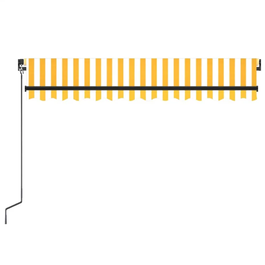Auvent manuel rétractable 350x250 cm Jaune et blanc - 3