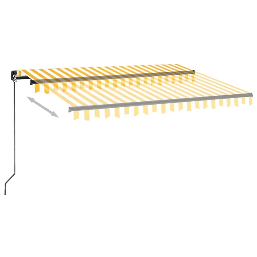 Auvent manuel rétractable 350x250 cm Jaune et blanc - 4