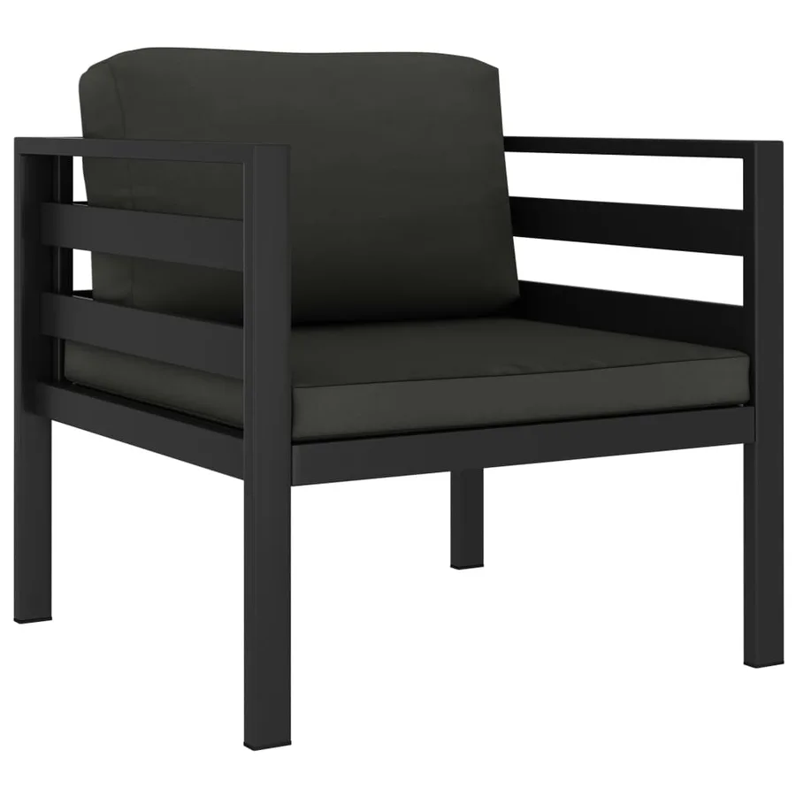 Ensemble de canapés 5 pcs avec coussins Aluminium Anthracite - 3