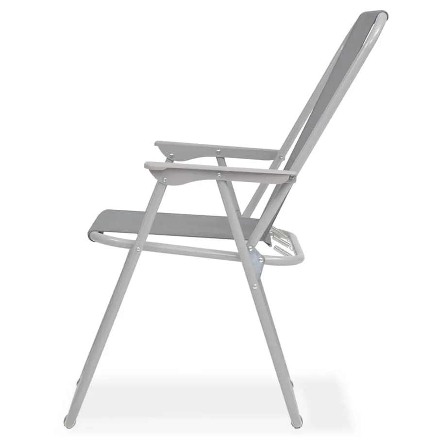 Ensemble à manger d'extérieur 8 pcs Acier et textilène Gris - 10