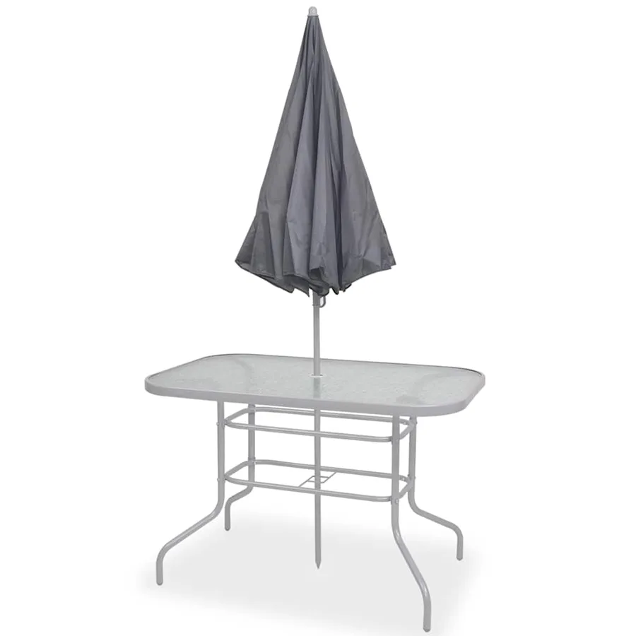 Ensemble à manger d'extérieur 8 pcs Acier et textilène Gris - 15