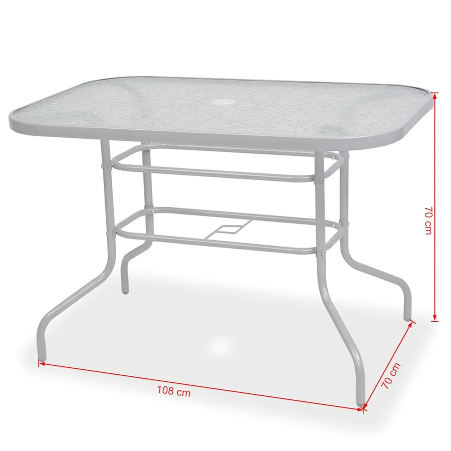 Ensemble à manger d'extérieur 8 pcs Acier et textilène Gris - 18