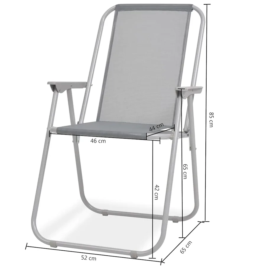 Ensemble à manger d'extérieur 8 pcs Acier et textilène Gris - 19