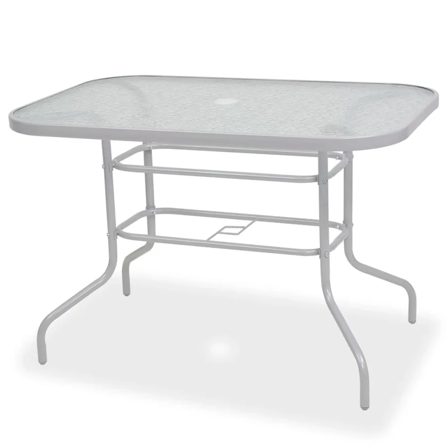 Ensemble à manger d'extérieur 8 pcs Acier et textilène Gris - 3