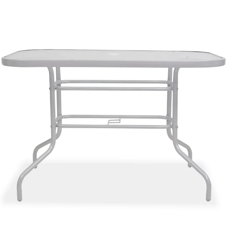 Ensemble à manger d'extérieur 8 pcs Acier et textilène Gris - 4