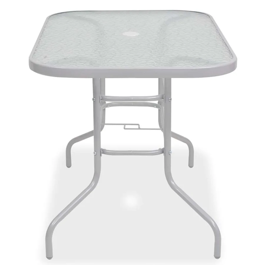 Ensemble à manger d'extérieur 8 pcs Acier et textilène Gris - 5