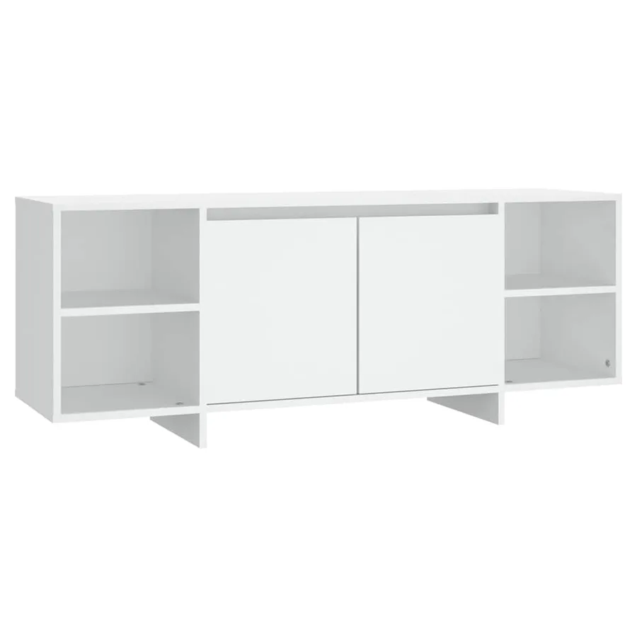 Meuble TV blanc 130x35x50 cm bois d'ingénierie - 2