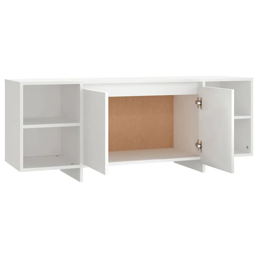 Meuble TV blanc 130x35x50 cm bois d'ingénierie - 6