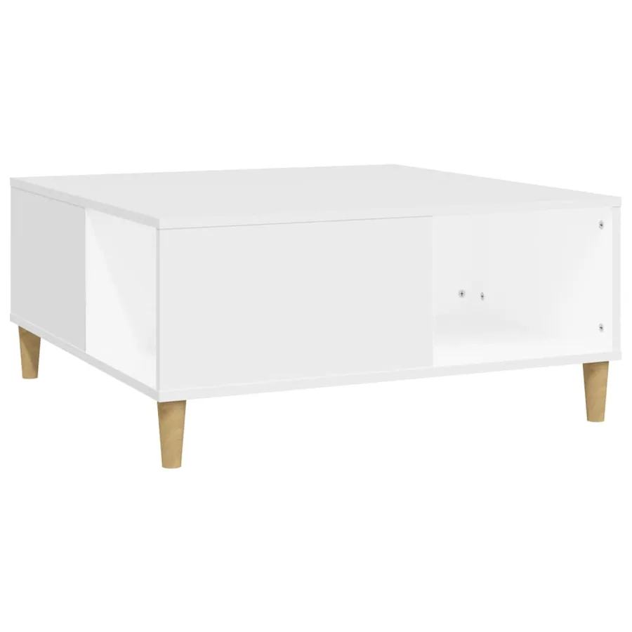 Table basse blanc 80x80x36,5 cm bois d'ingénierie - 2