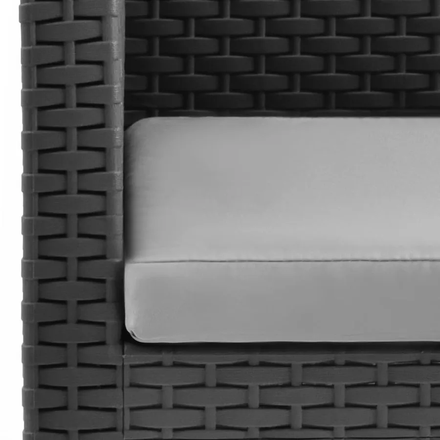 Chaises de jardin avec coussins lot de 2 PP Rotin Anthracite - 6