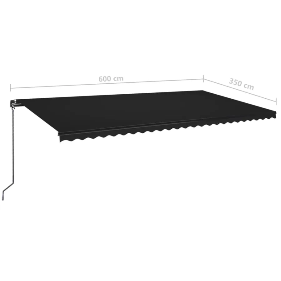 Auvent manuel rétractable 600x350 cm Anthracite - 7