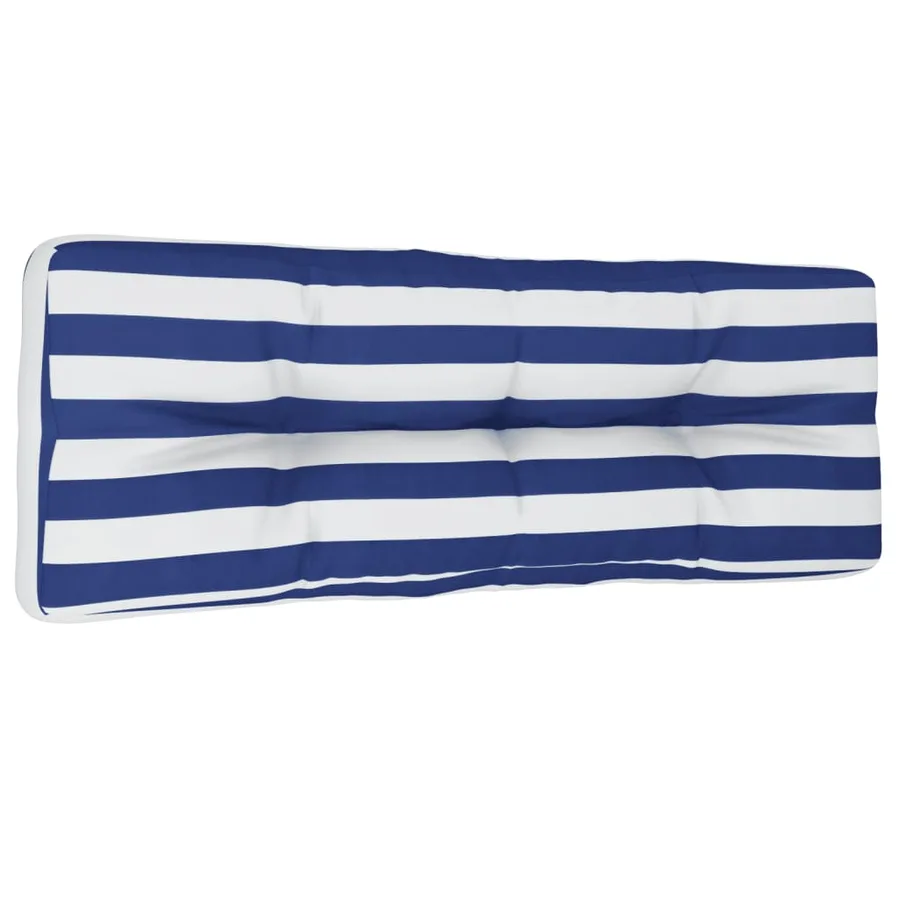 Coussin de palette rayures bleues et blanches tissu - 2