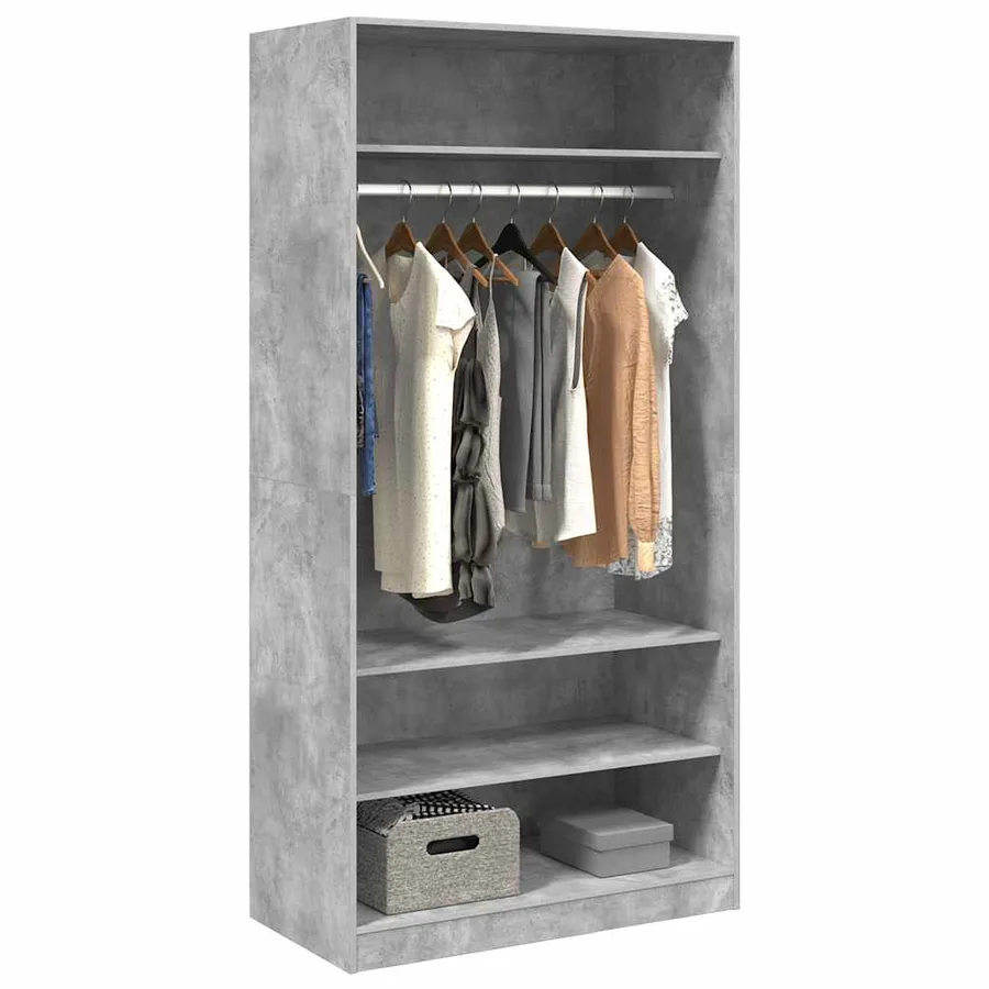 Garde-robe Gris cement 100 x 50 x 200 cm Aggloméré - 3