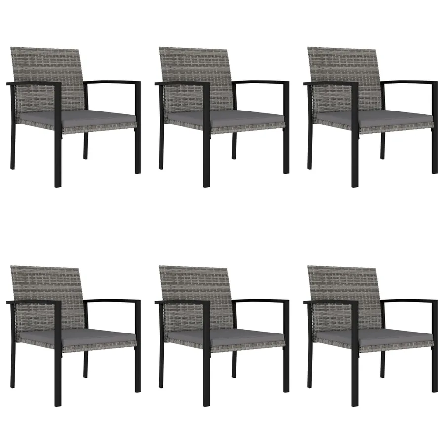 Ensemble à manger de jardin 7 pcs Résine tressée Gris - 7
