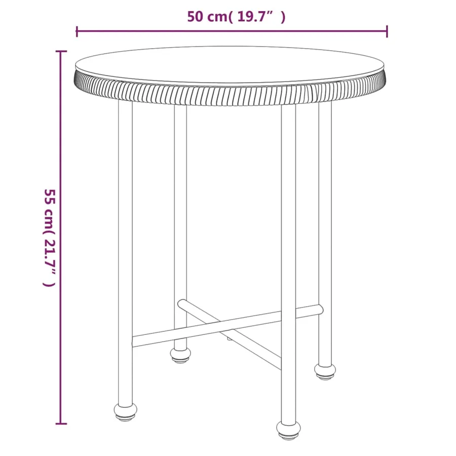 Ensemble à manger de jardin 3 pcs Noir Résine tressée - 11