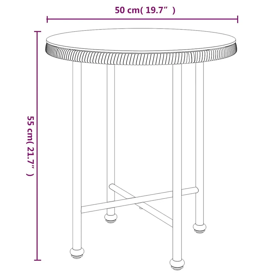Ensemble à manger de jardin 3 pcs Noir Résine tressée - 12