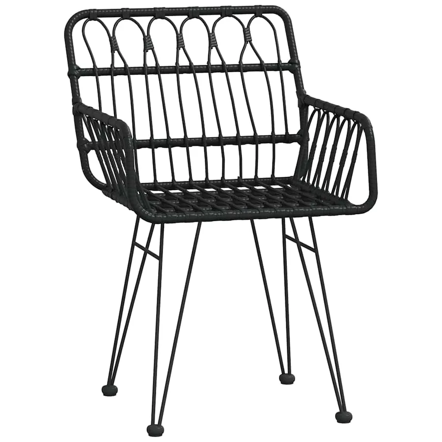 Ensemble à manger de jardin 3 pcs Noir Résine tressée - 5