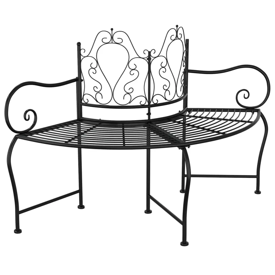 Banc tour d'arbre 150 cm Noir Acier - 2