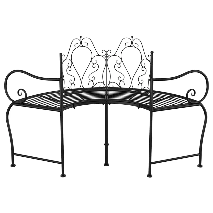 Banc tour d'arbre 150 cm Noir Acier - 3