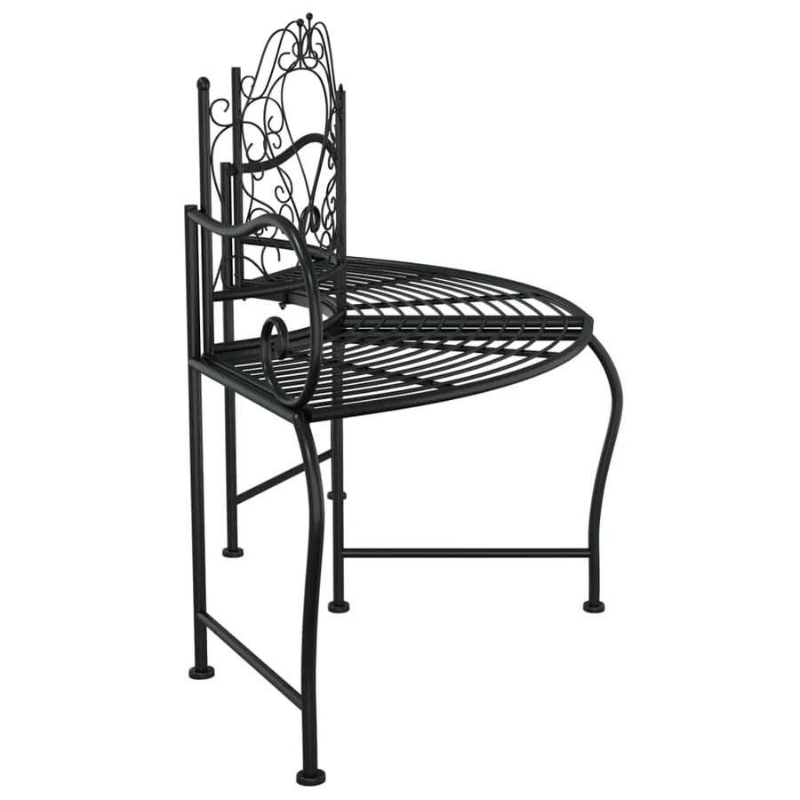 Banc tour d'arbre 150 cm Noir Acier - 5