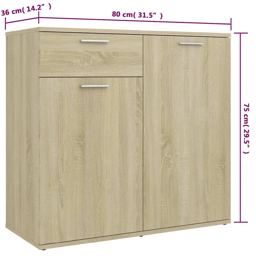 Buffet Chêne sonoma 160x36x75 cm Bois d'ingénierie - 10