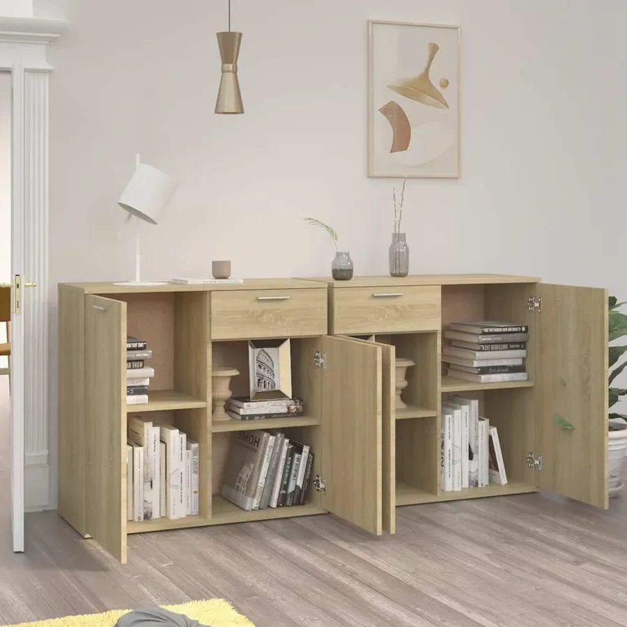 Buffet Chêne sonoma 160x36x75 cm Bois d'ingénierie - 3