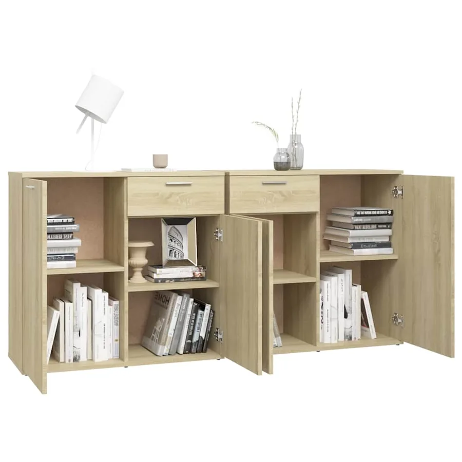 Buffet Chêne sonoma 160x36x75 cm Bois d'ingénierie - 5