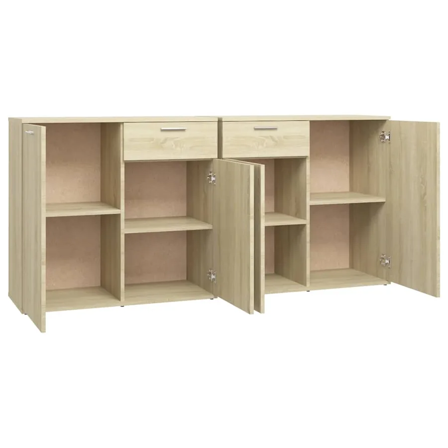 Buffet Chêne sonoma 160x36x75 cm Bois d'ingénierie - 9