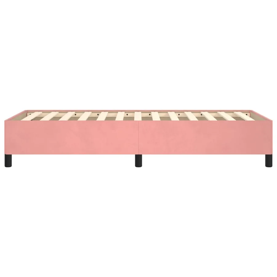 Cadre de lit sans matelas rose 90x200 cm velours - 6