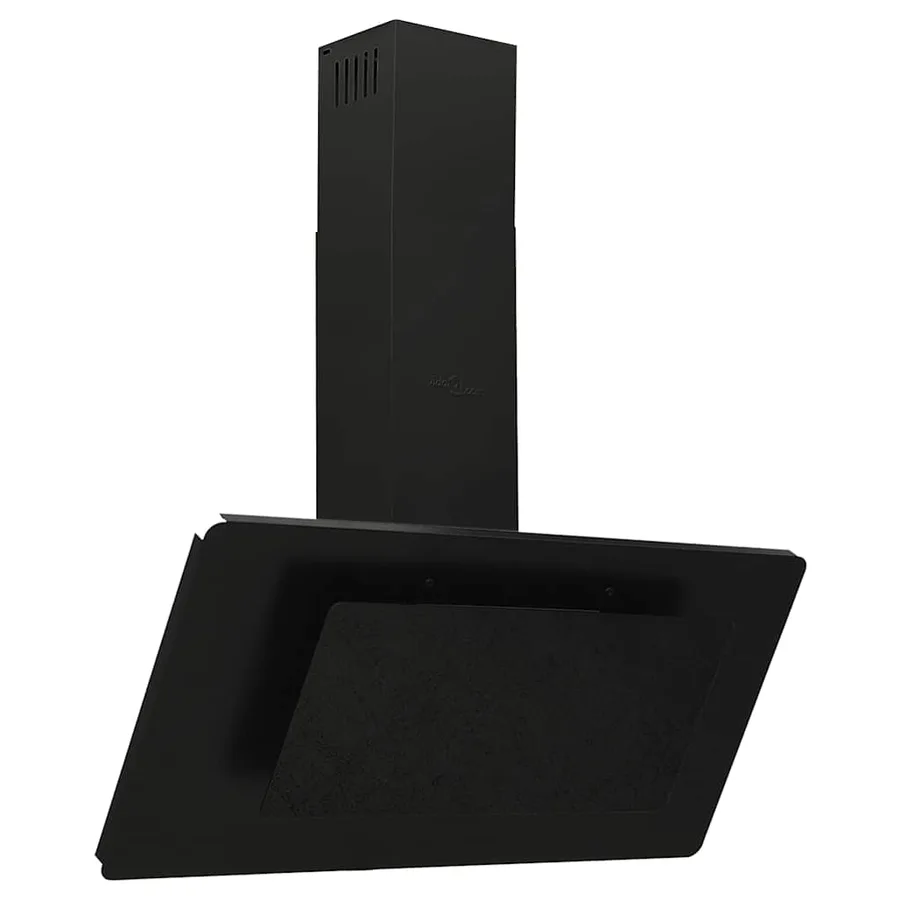 Hotte murale 90 cm Acier inoxydable et verre trempé Noir - 2