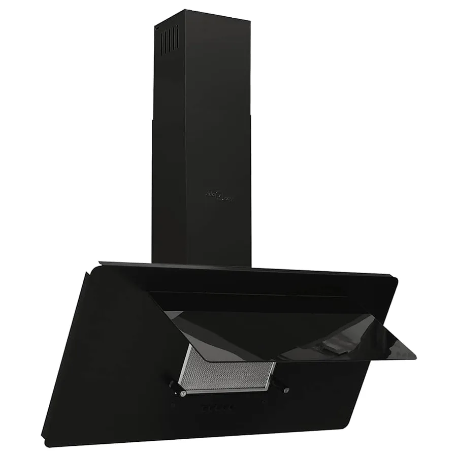 Hotte murale 90 cm Acier inoxydable et verre trempé Noir - 3