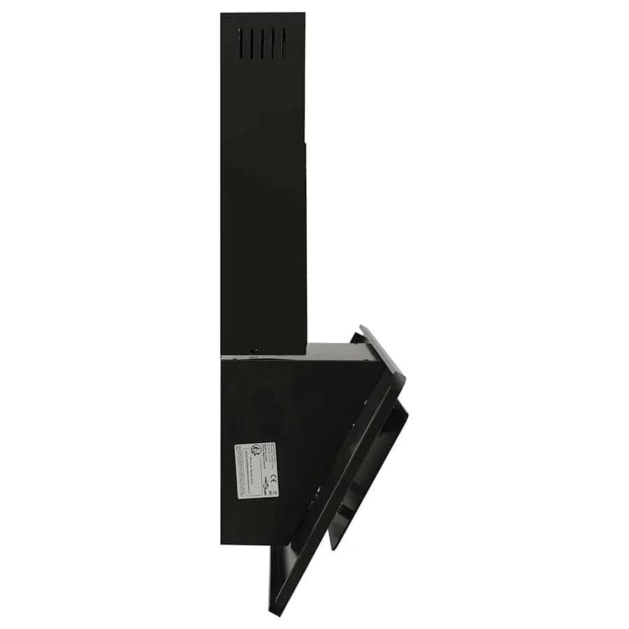 Hotte murale 90 cm Acier inoxydable et verre trempé Noir - 5