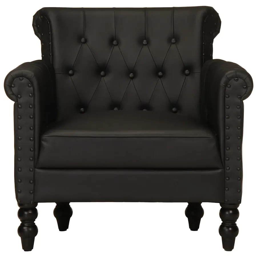 Fauteuil Noir Cuir de chèvre véritable - 3