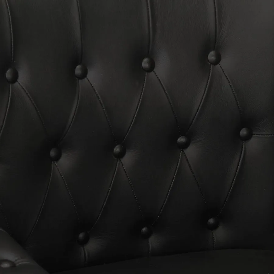 Fauteuil Noir Cuir de chèvre véritable - 7