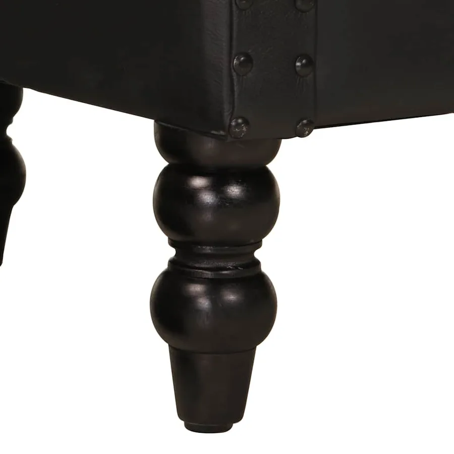 Fauteuil Noir Cuir de chèvre véritable - 8
