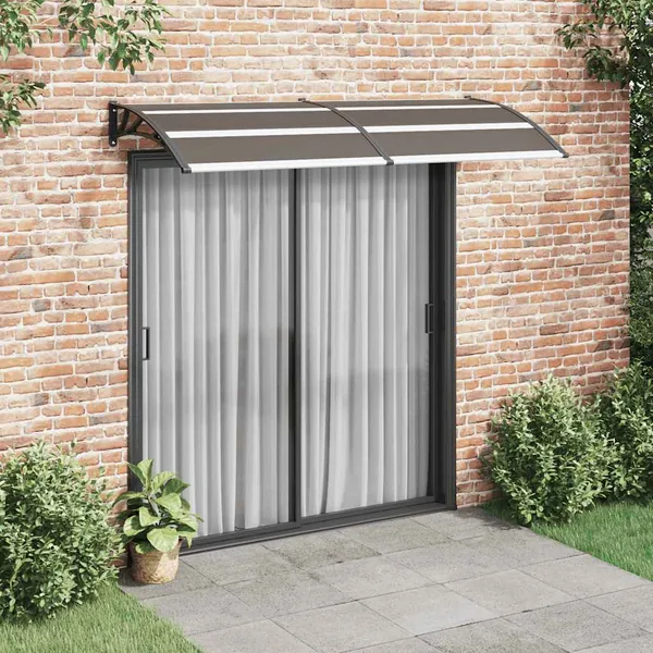 Auvent de porte Noir 240x100 cm PC
