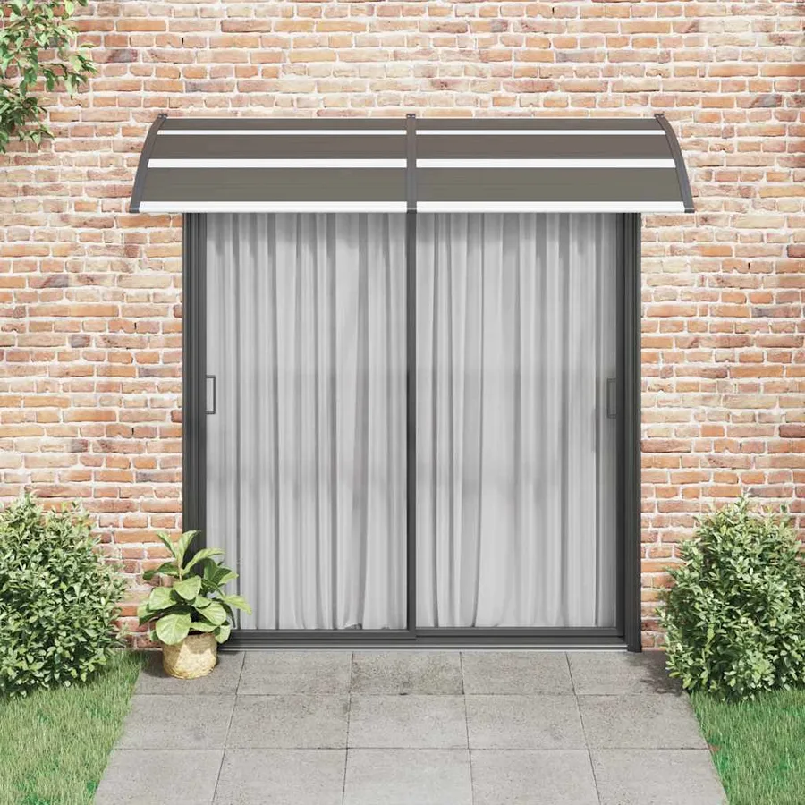 Auvent de porte Noir 240x100 cm PC - 3
