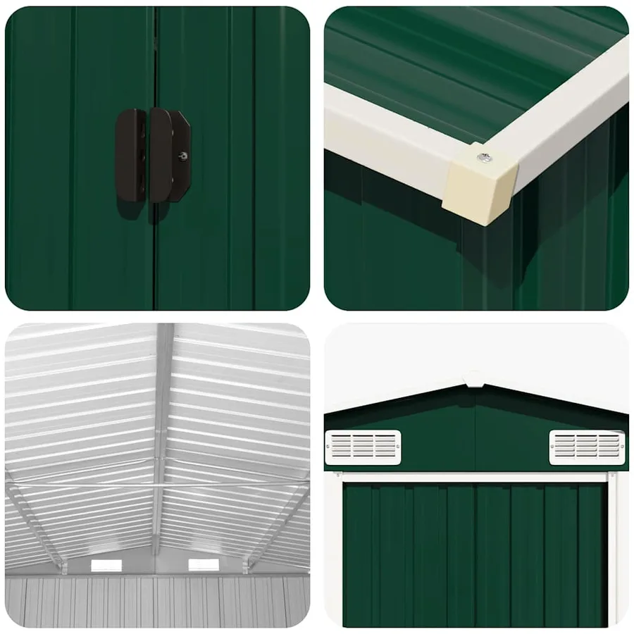 Abri de jardin Vert 257x779x181 cm Acier galvanisé - 8